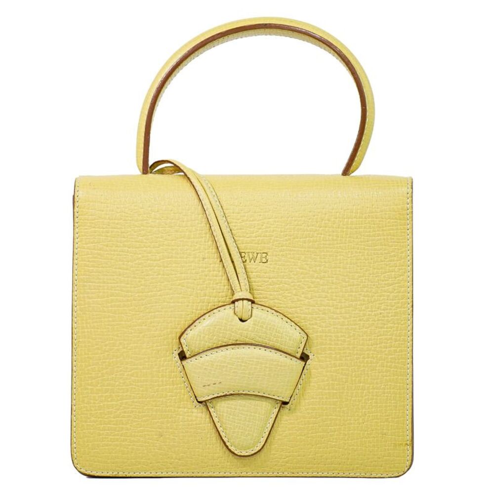 Loewe Barcelona Top Handle Leather Yellow Leather Tote Bag Bag
